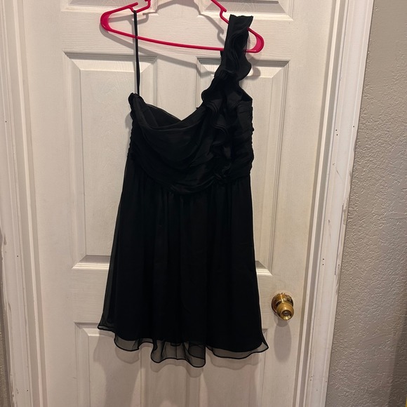 The Limited Black Dress Womens Size 14 One Shoulder Ruffle Party Cocktail - Picture 1 of 8